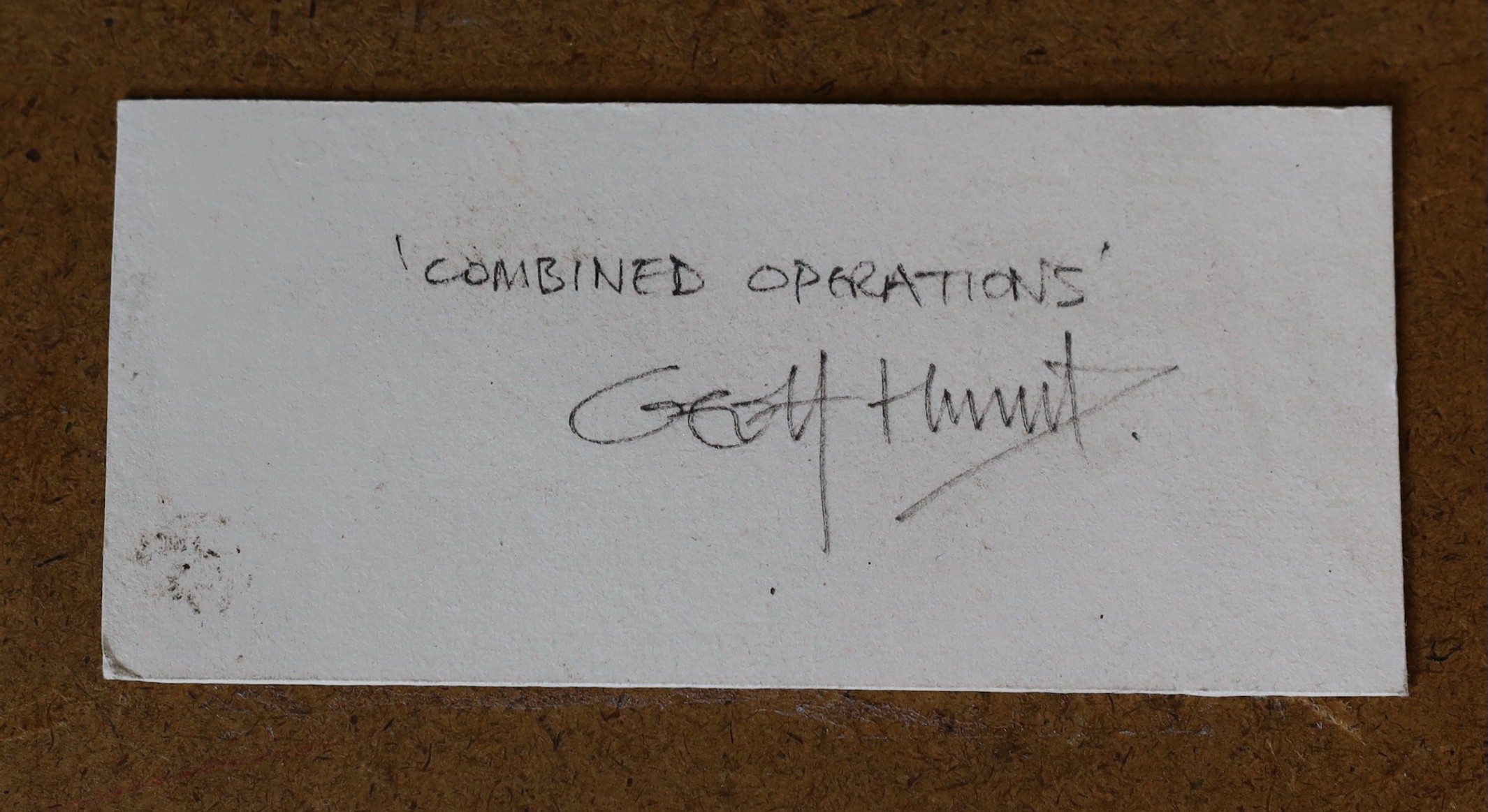 Geoff Hunt PPRSMA (1948-2008), 'Combined Operations', gouache on board, 44 x 57cm